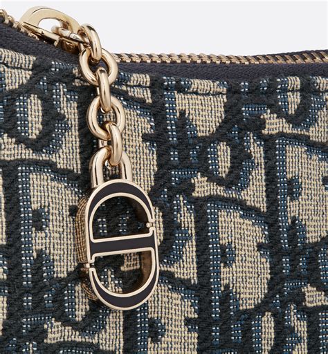 Dior CD Lounge Bag Blue Oblique Jacquard .